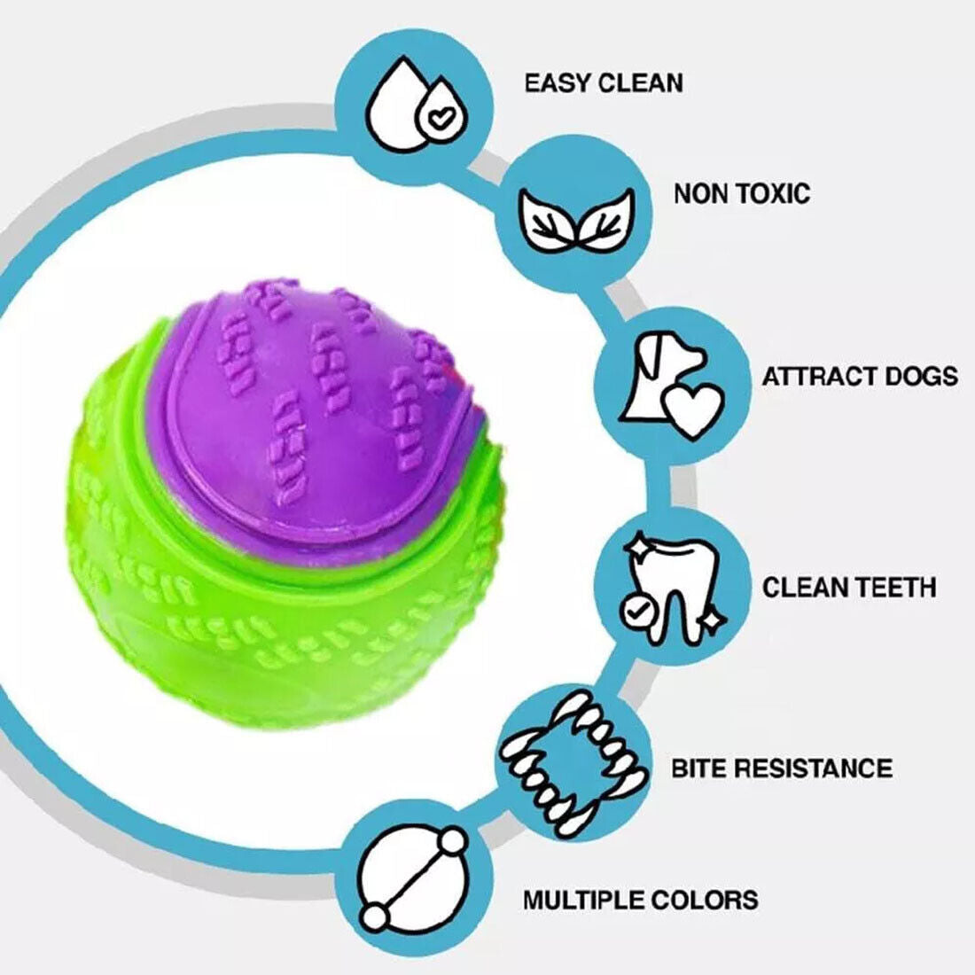 Scooby-Doo Durable Squeaky set of 8 Dog Balls for teeth Cleaning Interactive