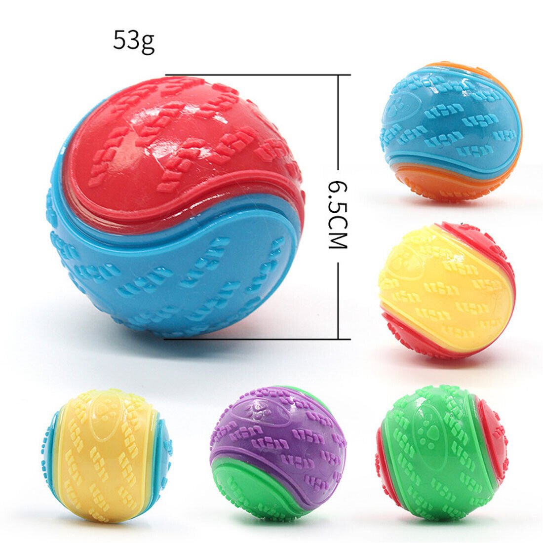 Scooby-Doo Durable Squeaky set of 8 Dog Balls for teeth Cleaning Interactive